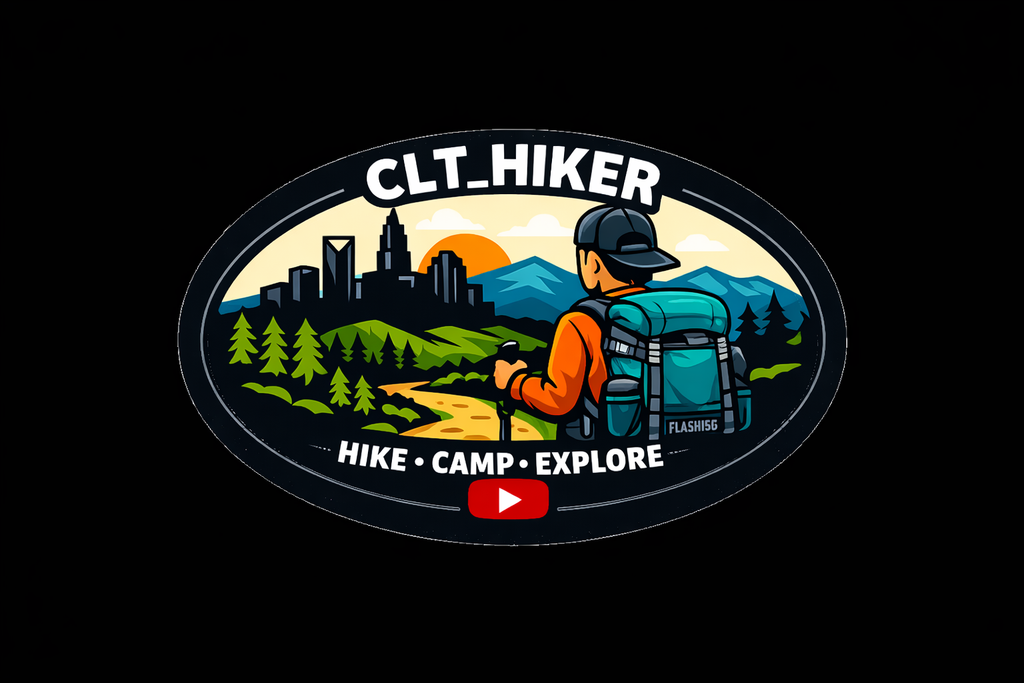 CLT_HIKER Charlotte Skyline Oval Sticker