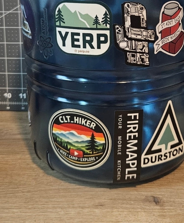 CLT_HIKER Appalachian Sunset Circle Sticker
